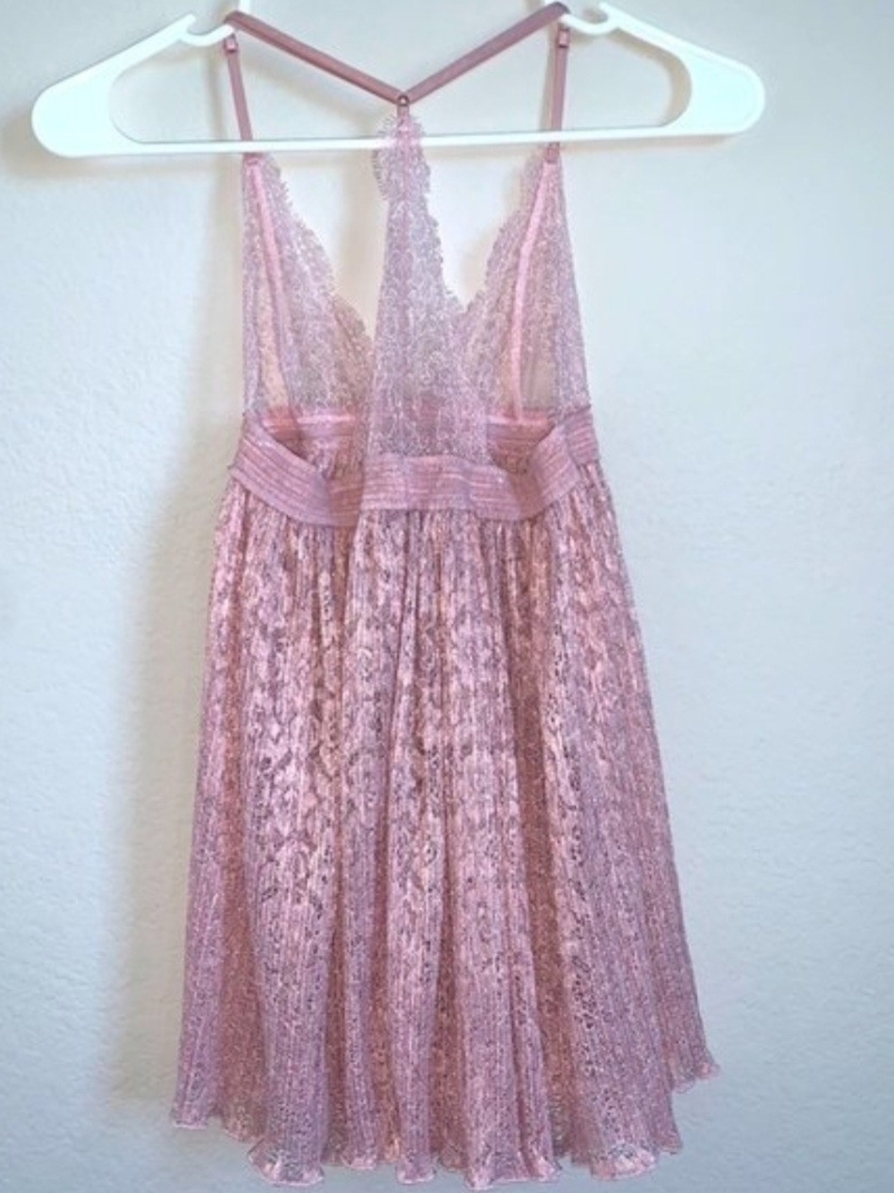 Victoria's Secret Blush Pink Lace Plunge Babydoll